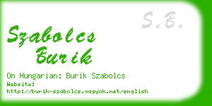 szabolcs burik business card